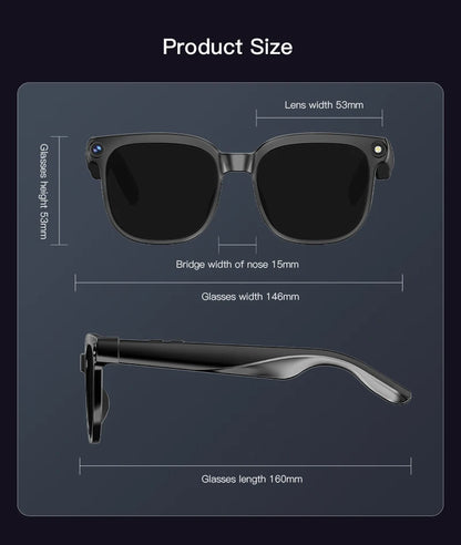 2026New 4K HD Photochromism AI Smart Glasses 800W Pixel Camera 1080P Video AI Chat Music Player Call AI Sports Smart Glasses Man