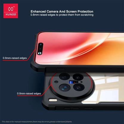 Xundd For VIVO X300 Pro X300 Ultra Case, Airbag Anti-drop Shell PC+TPU Back Stripes Transparent Cover With Magnetic Stand