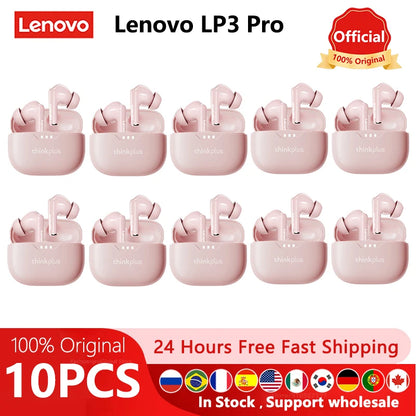 10pcs Lenovo LP3 Pro Wholesale 2pcs Original LP3 Pro Wireless Bluetooth Headphones HiFi Stereo Earbuds Noise Reduction With Mic