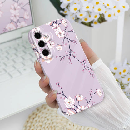Fallen Plum Blossoms Phone Case For Samsung Galaxy S25 S24 S23 S22 S21 S20 Plus Ultra FE 5G Film Hard Cover
