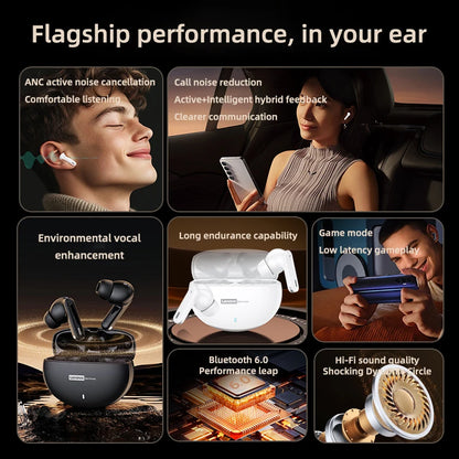 5/10PCS Lenovo LE253 Earphones TWS Wireless Bluetooth 6.0 Headphones ANC Noise Reduction HiFi Sound Gaming Sports Headset New