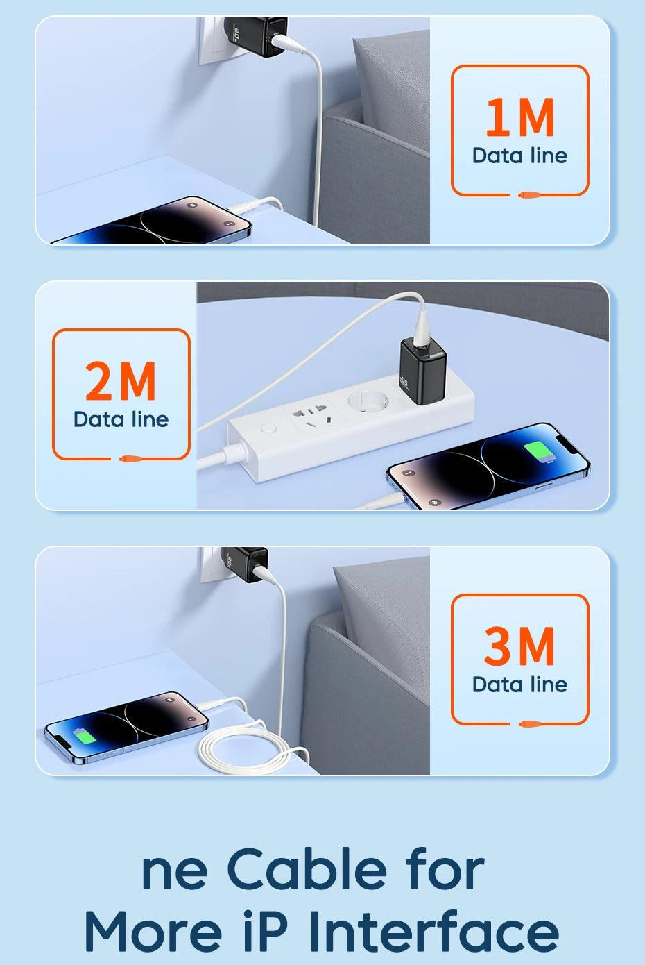 Toocki USB Cable For iPhone 15 14 13 12 11 Pro Max XR XS 8 7 6 Plus Fast Charging Wire For iPhone Charger Charging Cable Cord