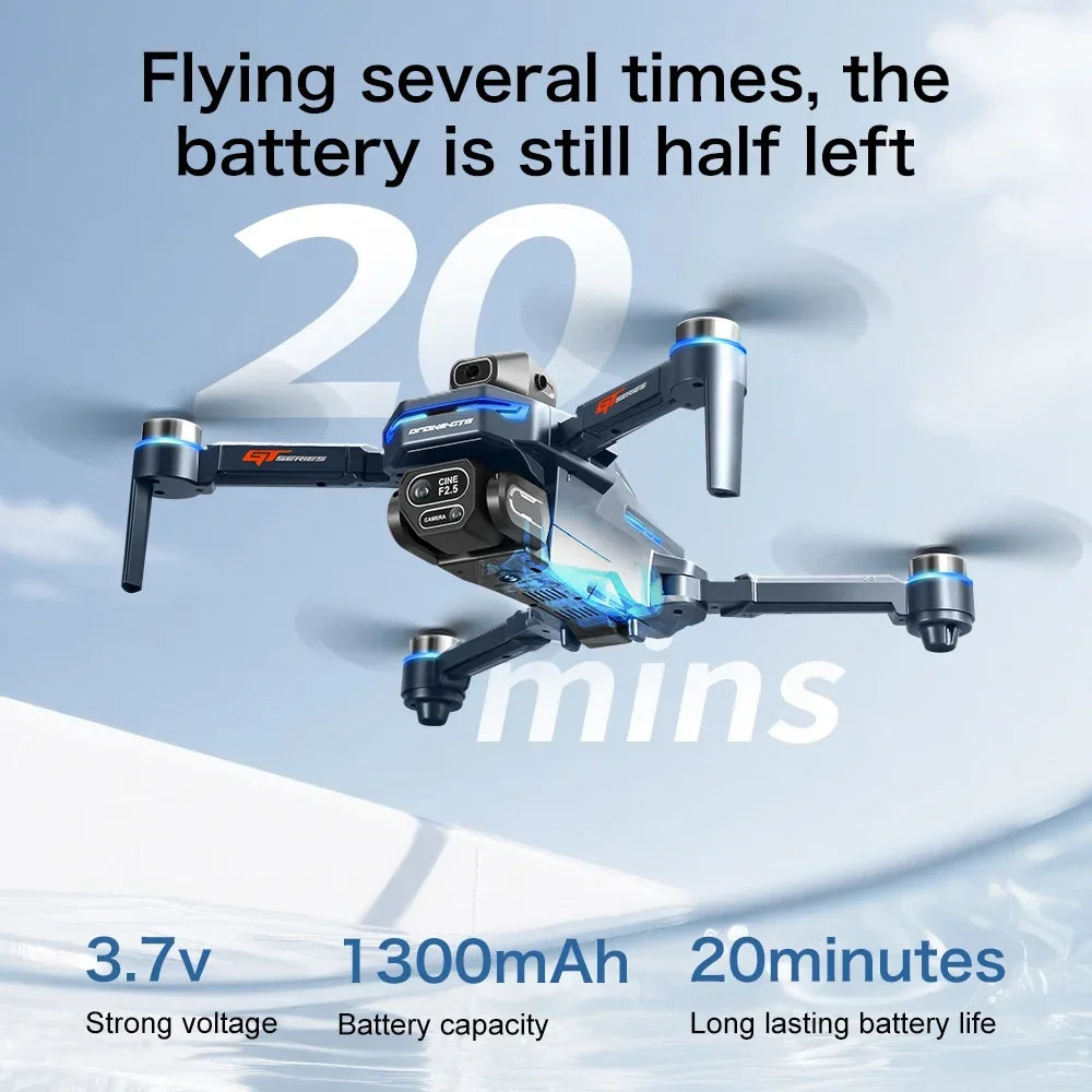 For Genuine GT8 Drone 4K Professional Dual Camera FPV GPS Brushless Motor Optical Flow Hovering Folding Quadcopter 4k 8K RC Dron