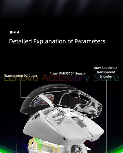 Lenovo Aurora Gaming Mouse GM11 Pro RGB 3-mode 2.4G Wireless Bluetooth 12000 DPI Adjustable Lightweight Portable Rechargeable
