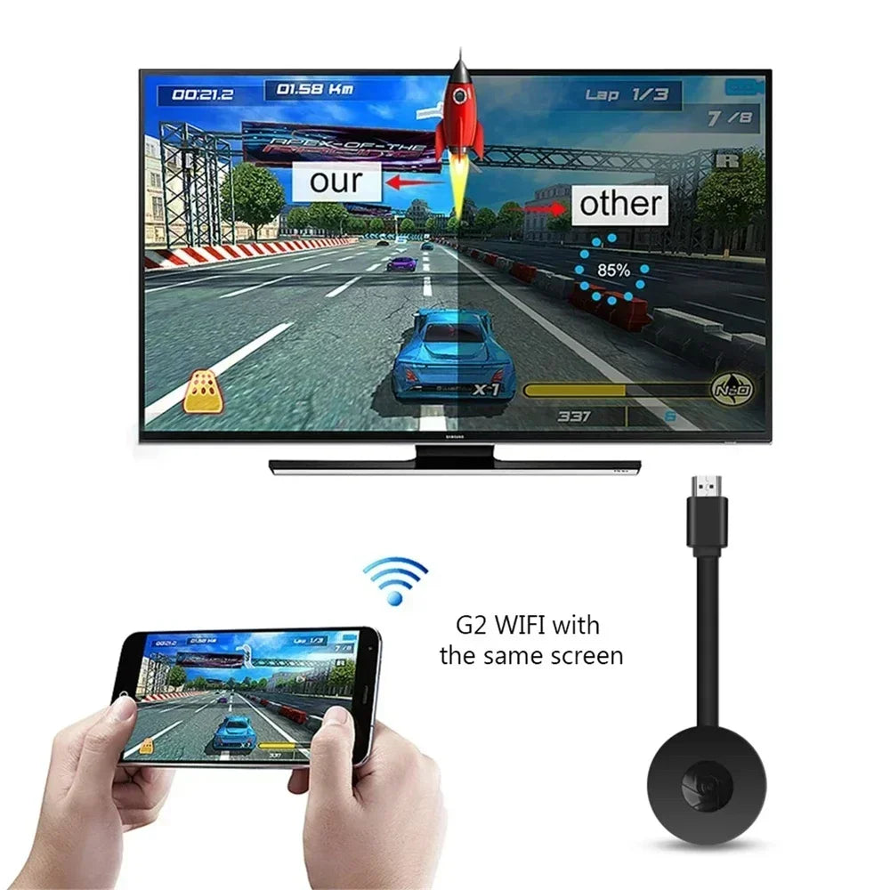 Portable 1080P Wireless TV Stick Video Receiver TV HD WIFI Dongle Adapter For Android/iOS TV Box Computer Live Screen Projector