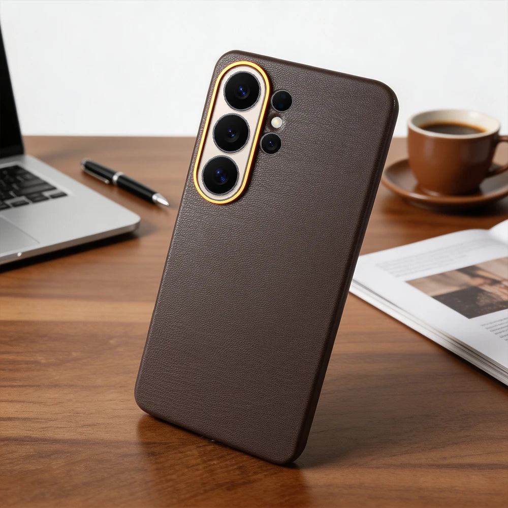 For Magsafe Premium Leather Case for Samsung Galaxy S26 Ultra S26Ultra S26Plus S25 Plus S25Ultra Phone Case Cover Magnetic Coque