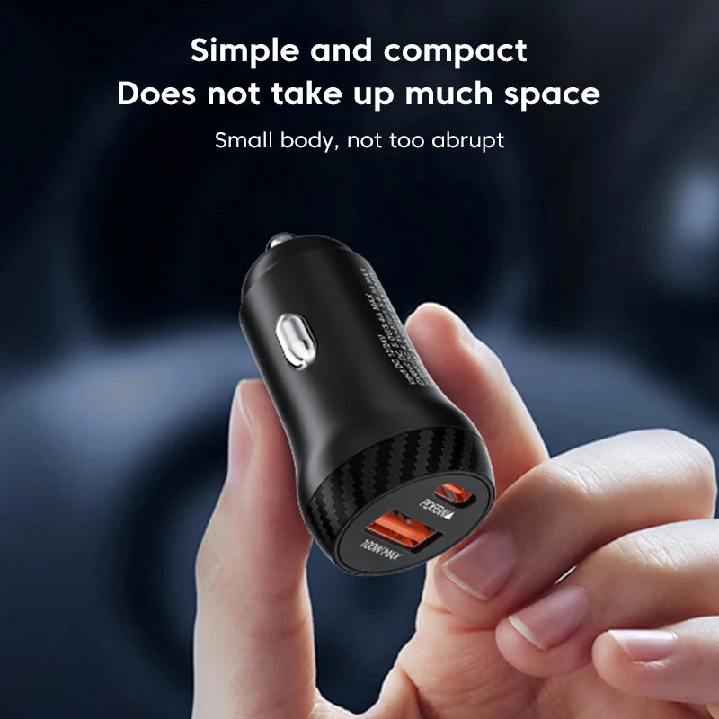 Olaf 165W PD Type C USB Car Charger Fast Charging Mini Mobile Phone Car Charger Adapter For iphone Huawei Samsung Xiaomi Tablet