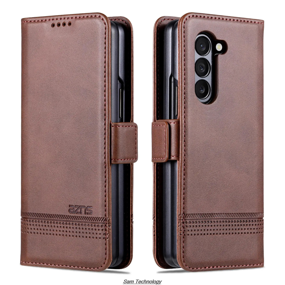 Magnetic Adsorption Leather Fitted Case for Samsung Galaxy Z Fold5 / Z Fold 5 6 7 4 3 5G Flip Cover Protective Case Fundas Coque