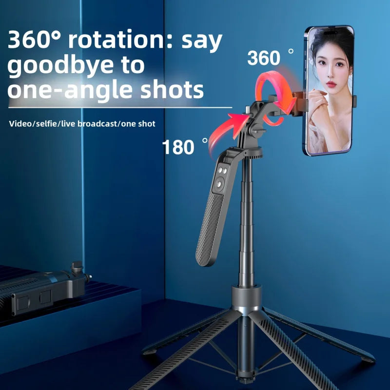A14 Bluetooth Selfie Stick 1.8M Aluminum Alloy Tripod Stand with One-Key Pop-Up for Phone Live Streaming and Photography