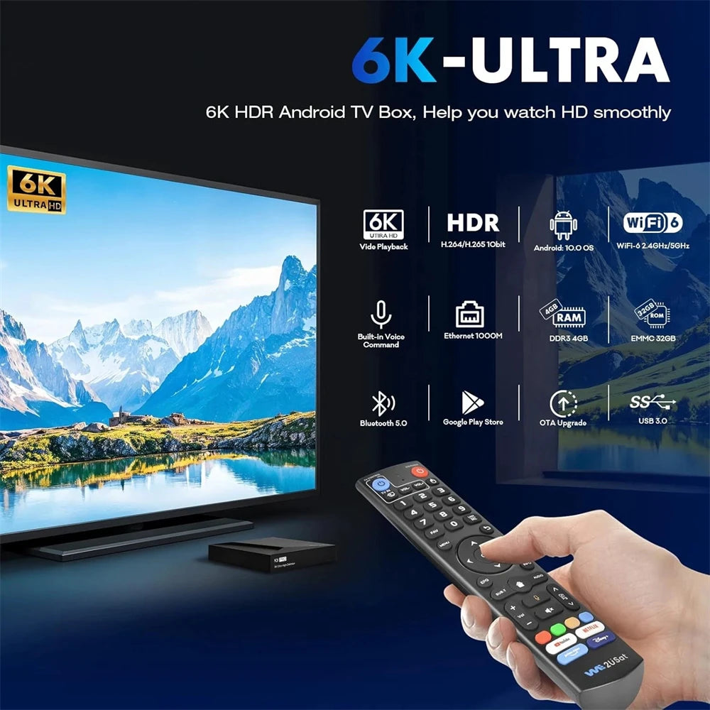 We2USat K3 PRO+-Streaming Smart TV Box Media Player Build in WiFi+Voice Remote Control Comparison with Vseebox V5 PRO Free Ch