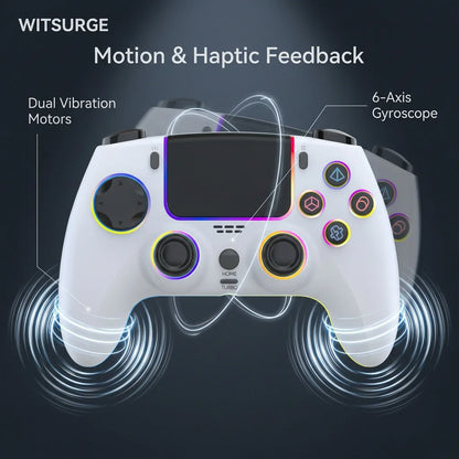 WITSURGE Hall Effect PS5 Controller,Wireless Anti-Drift Gamepad,Dual Hall Joysticks&Triggers,Macro Back Buttons,1500mAh, RGB