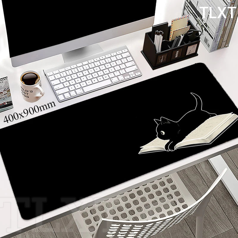 Cat Locking Edge Mouse Mats Cute Large Rubber Mouse Pad Gaming Mousepads Gamer Mousepad Black Desk Pads Office Keyboard Mat
