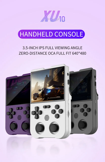 XU10 2.0 Version Retro Handheld Game Console Linux System 3.5 Inch IPS Screen 3000mAh Battery Nostalgic Retro Video Player
