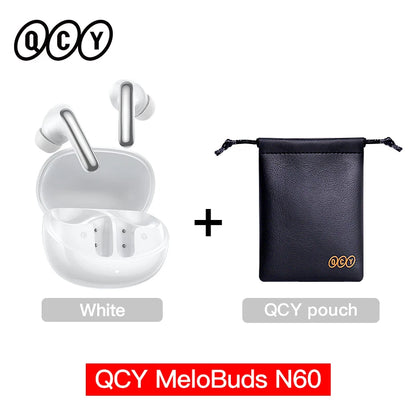 QCY BH25HT19A MeloBuds N60 Hybrid ANC Wireless Bluetooth 6.0 Earbuds LDAC Hi-Res Audio Dual Driver Headphone Bass Boost Earphone