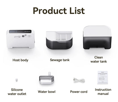 ROJECO Wireless Cat Water Fountain Smart Pet Water Dispenser for Cat 2000mAh Automatic Sewage Separation Cat Drinking Fountain