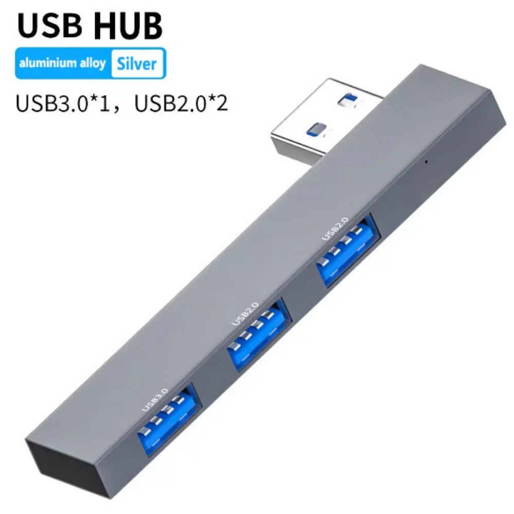 USB Hub 3 Port USB 3.0 Adapter 4 IN 1 Portable Mini Docking Stations Ultra-Slim 5Gbps/480Mbps High Speed Multi USB-C Splitter
