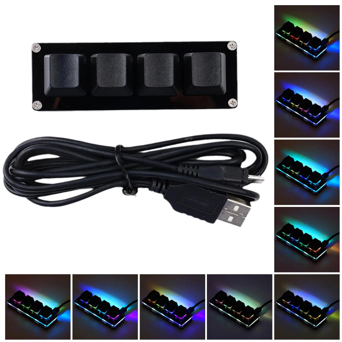 USB Programming Macro Custom Mechanical Keyboard RGB 24/16/12/9/8/4/3/2 Key Copy and Paste DIY Gaming Mini Keypad Macropad