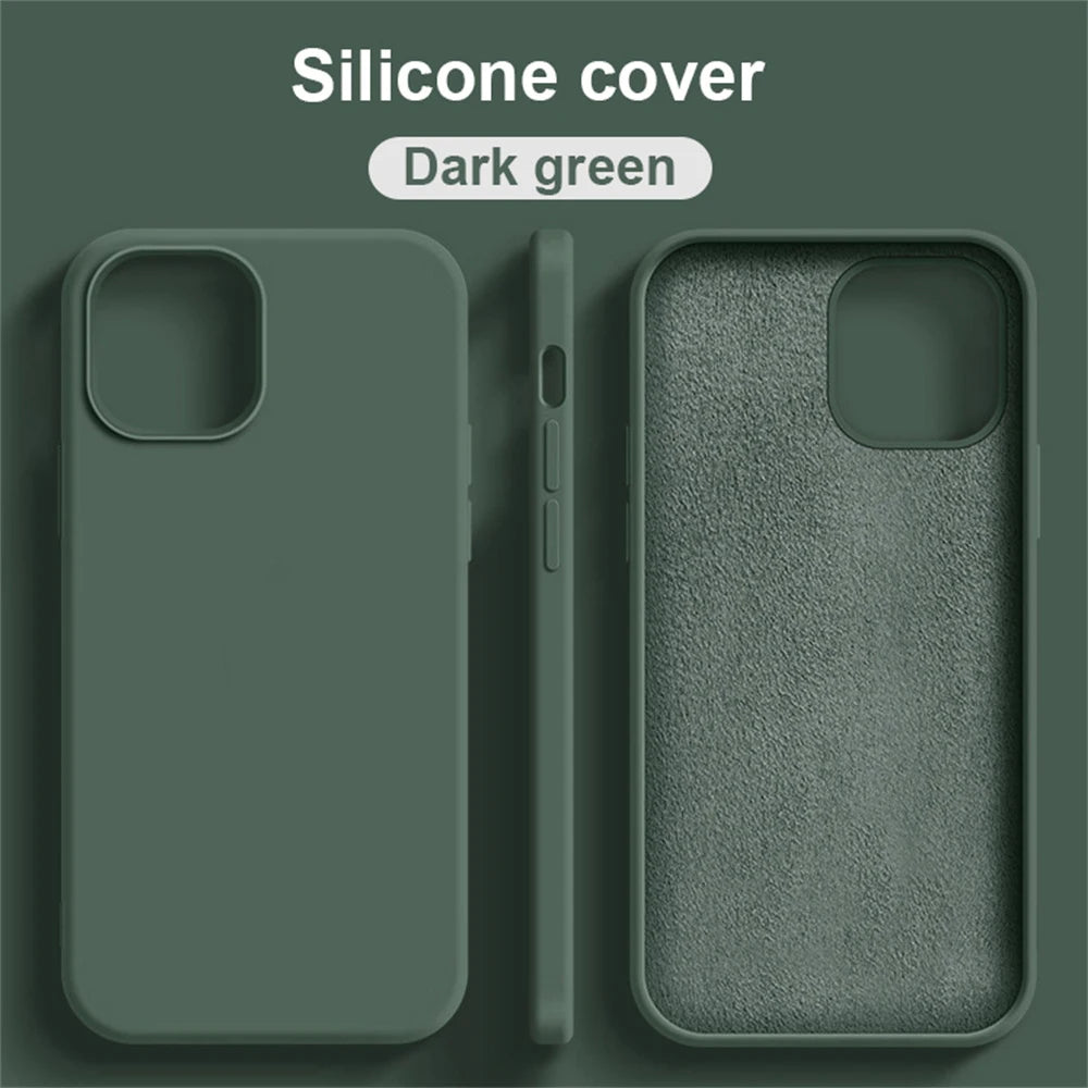 Original Liquid Silicone Cases For iPhone 15 14 11 13 12 Pro Max Mini XR X XS 8 7 Plus SE2020 Luxury Soft Case Phone Accessories