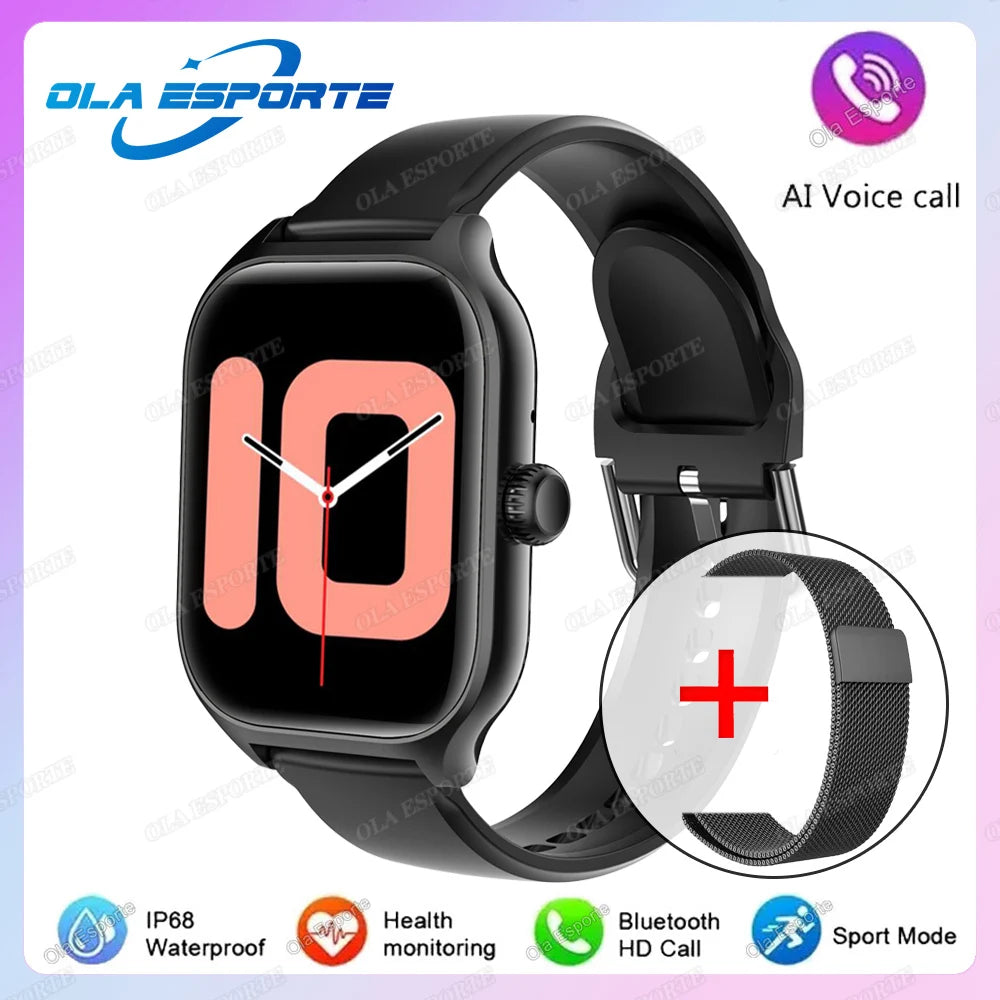 2026 New Smart Watch For Android IOS 2.01Inch Color Screen Bluetooth Call Blood Oxygen/Pressure Monitoring SmartWatch Women HT30