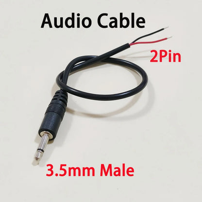 1PC 2.5mm 3.5mm Mono Stereo Male Female Plug Jack Connector 2/3/4Pin AUX Extension Wire DIY Audio Earphone Mic Repair Cable
