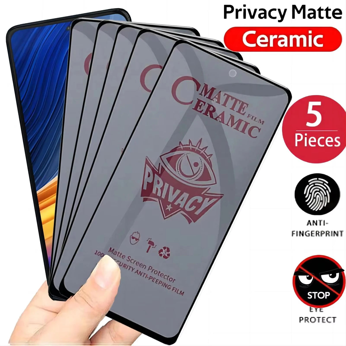 1-5PCS Matte Ceramic Privacy Screen Protectors For Samsung S25 Ultra S26 S24 FE S23 Plus A25 A24 A56 A55 A16 A36 A26 S21 A57 A37