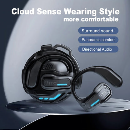 AI Translator Earphone HTC NE02 Open Ear Wireless Bluetooth Headphones Hifi Sound Quality Low Lacenty Sport Earbuds With Mic
