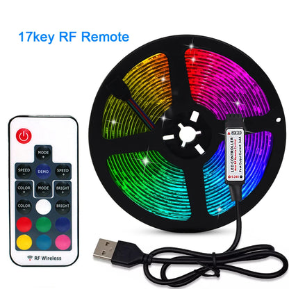 5V USB RGB LED Strip Light Remote Control 5050 30LED/m 5m 10m Lights Tape TV Backlights Home Decoration 0.5/1/2/3m Black PCB