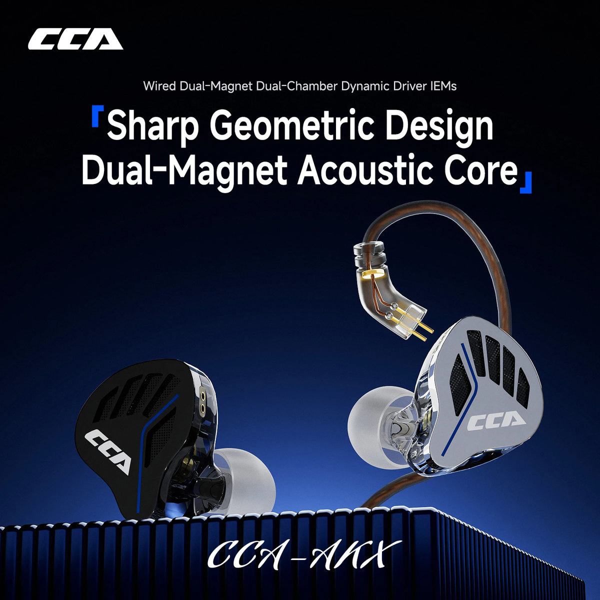 CCA-akx Wired In-Ear Headphones for Live Monitoring, High-Quality HiFi, 3.5mm Interface with Dedicated Anchoring.