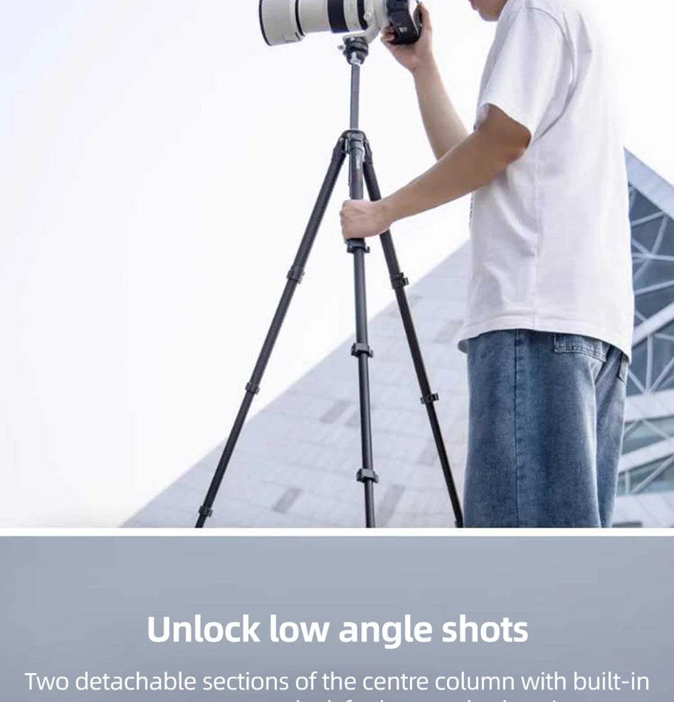 COMAN Zero F38 Carbon Fiber Tripod with Quick Release 360° Panoramic Ball Head for Nikon Canon DSLR Camera Travel Size