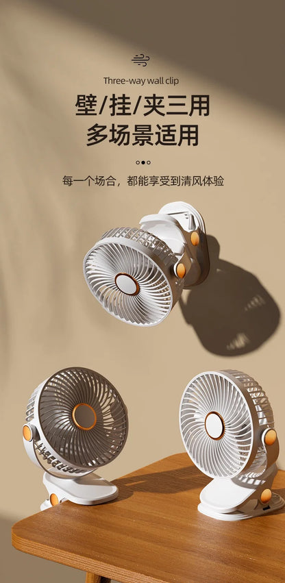 Portable USB Clip-On Fan for Office Desk Quiet Design for Dormitory Students Baby Stroller Bedside Small Tabletop Fan