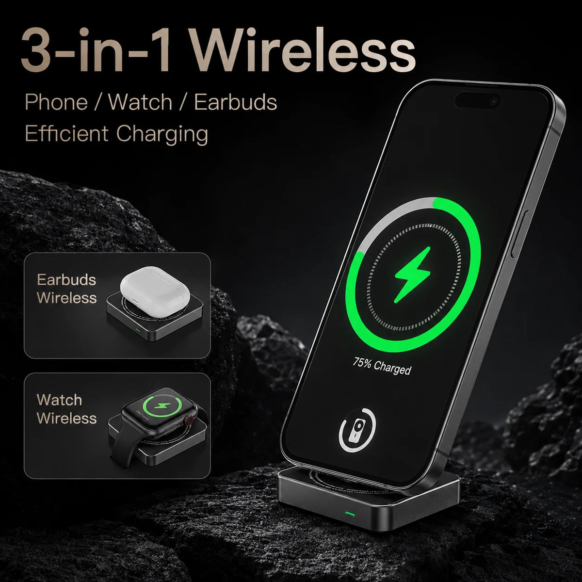 Mini 3-In-1 Powerbank For Magnetic Wireless Power Banks Portable Fast Charging External For iPhone 17 iWatch Carregador Portátil