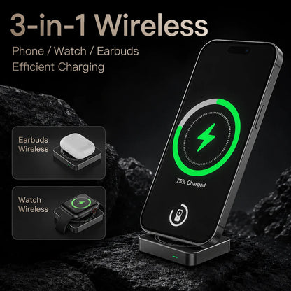 Mini 3-In-1 Powerbank For Magnetic Wireless Power Banks Portable Fast Charging External For iPhone 17 iWatch Carregador Portátil