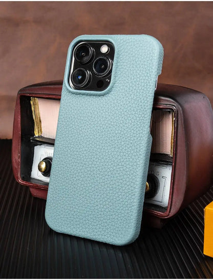 For Iphone 14 Pro Max Case Luxury Genuine Leather Cover Business Phone Cases Back Cover for Iphone 13 18Pro 15 12 XR XSMax Coque
