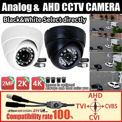 ALL DVR Compatibility 8MP 4MP/5MP Ultra AHD Dome Camera CCTV 1080P TVI/CVI/Analog H.265 Digital Monitor 4in1 OSD Indoor For home