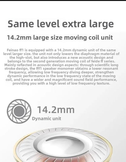 FiiO FF1 Wired in Ear Headphones Ergonomics Lightweight Portable Earbuds Beryllium Plated Diaphragm Detachable Cable Headphones