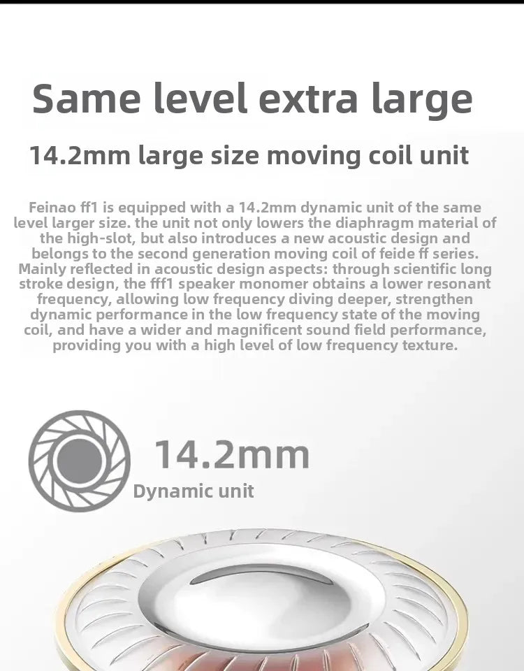 FiiO FF1 Wired in Ear Headphones Ergonomics Lightweight Portable Earbuds Beryllium Plated Diaphragm Detachable Cable Headphones