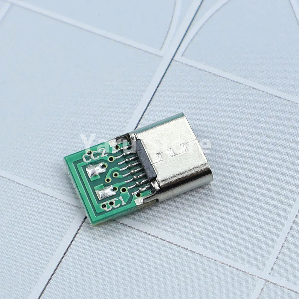 16pin USB Electric Terminals Welding DIY Data Cable Support PCB Board USB Type C Female Connectors Jack With Dual 5.1K Resistors