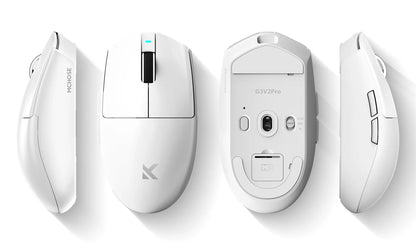 MCHOSE G3 V2 Wireless Gaming Mouse PAW 3395 Sensor Tri-mode 800mAh All-Around Grip Omron Mechanical Switches TTC Silver Wheel