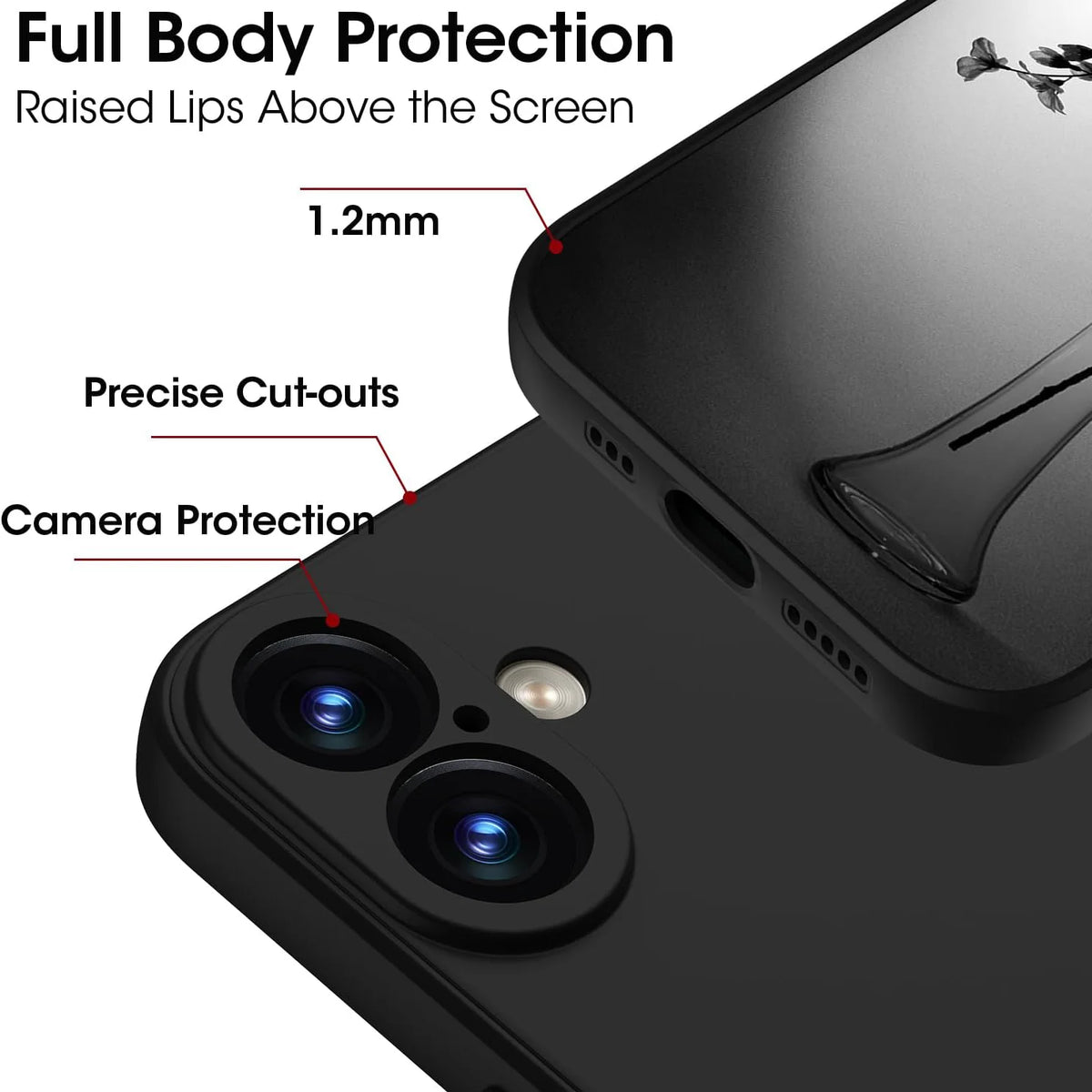 Clear Case for iPhone 16 15 14 13 12 11 Pro Max Mini X XR Xs Shockproof Soft TPU Bumper Back Case With Tempered Glass Slim Cover