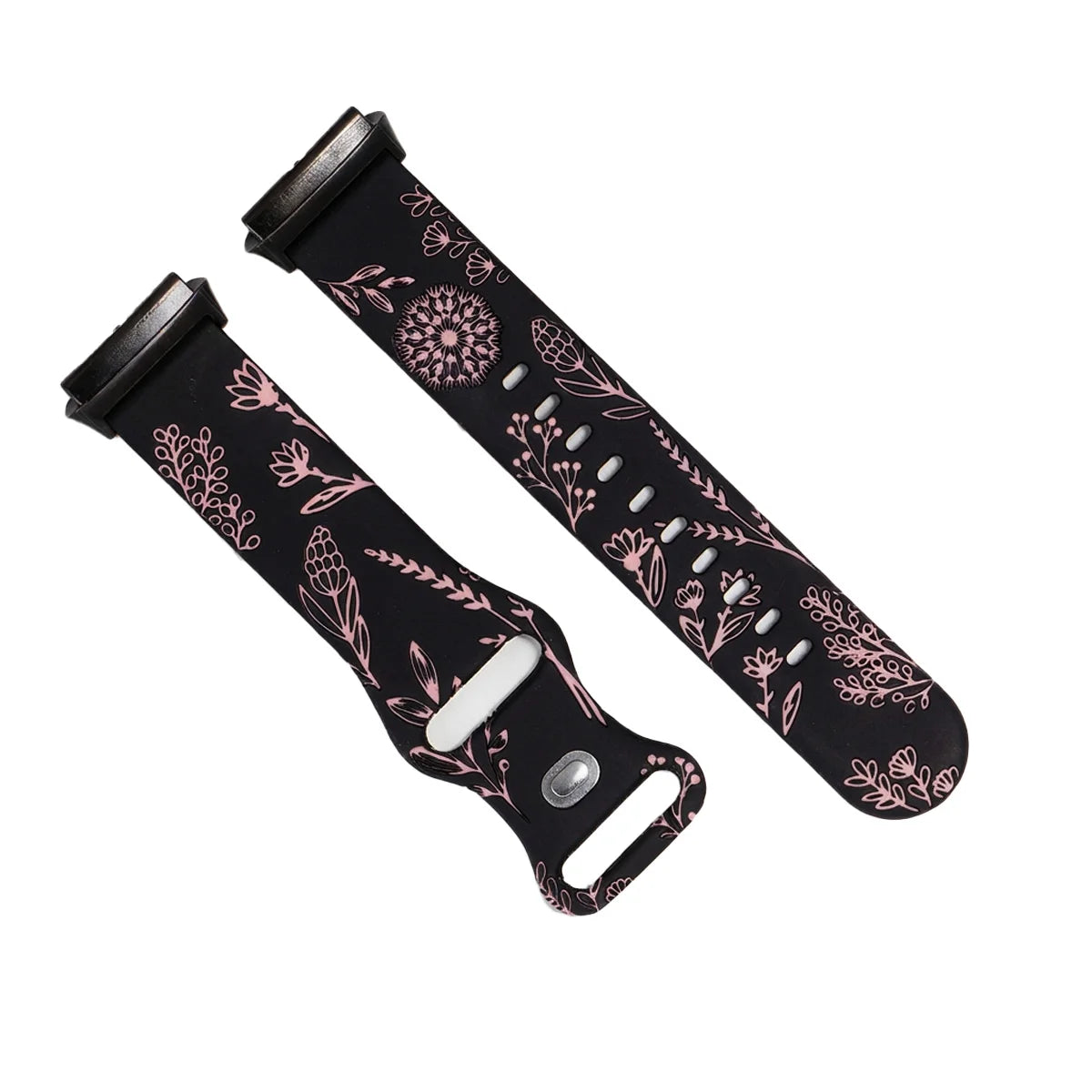 Flower Design Engraved Silicone Strap For Redmi Watch 3 /3 Lite /3 Active Two-tone Silicone Sport Strap For Redmi Watch3