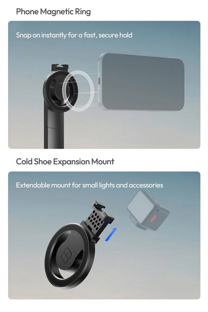 Ulanzi TT23M Magnetic Auto-Tracking Selfie Stick Tripod Smart Face Tracking Selfie Stick Ground Tripod for Outdoor Travel Vlog
