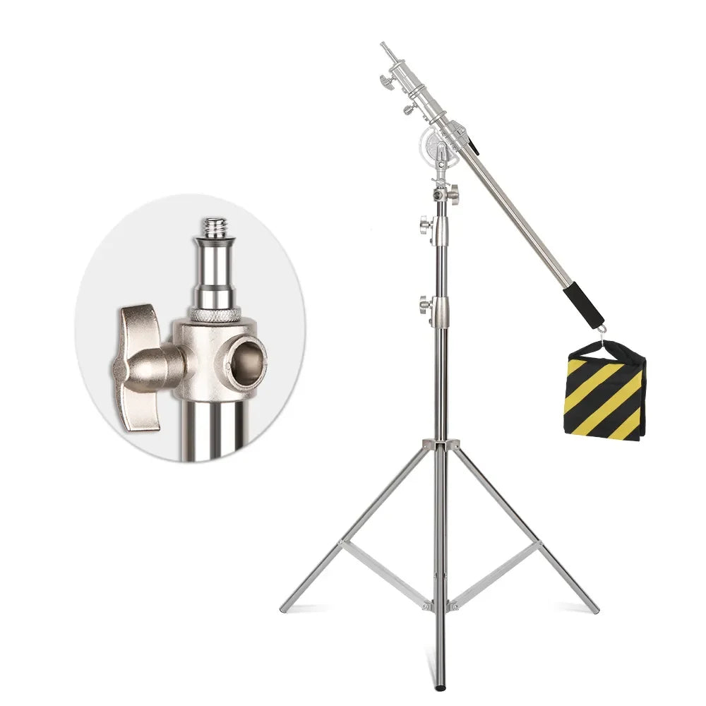 2/2.9M Tripod Super Stable Big Tripod Foldable Light Stand Lifting Frame Wheels Photography Softbox Photo Studio Stainless Steel