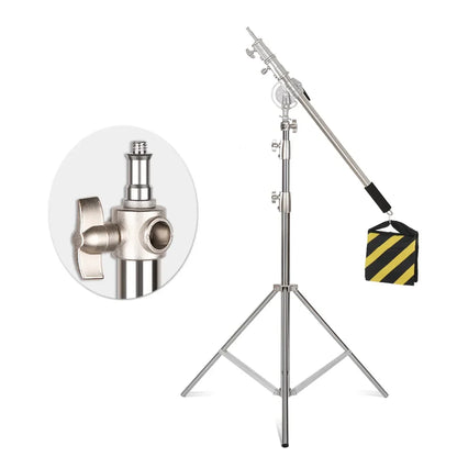 2/2.9M Tripod Super Stable Big Tripod Foldable Light Stand Lifting Frame Wheels Photography Softbox Photo Studio Stainless Steel