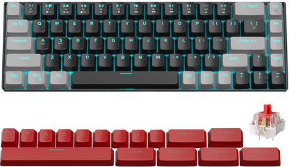 FocusOnPC MK-BOX Portable 60% Mechanical Gaming Keyboard, 68 Keys Compact Wired Keyboard with LED Backlight for Gaming & Office, Compatible with PC, Laptop & Mac, Free Random Mouse Pad Included