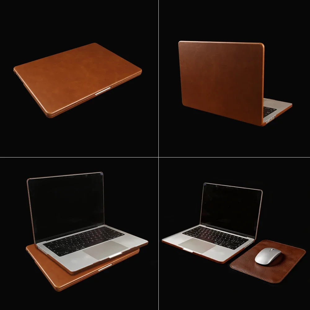 Laptop Genuine Leather Case for Macbook Air 15 A3448 M5 Pro 16 A3428 A3429 Pro 14 A3426 A3427 Air 13 A3449 M5 2026 Cover Cases