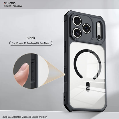 XUNDD Case For iPhone 18 Pro Max 18 Pro MagSafe Magnetic Stand Shockproof Clear Airbag PC TPU Cover Camera Lens Protection Shell