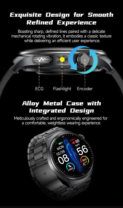 2026 New Health Sport ECG AI Diagnosis Smart Watches Men Heart Rate Blood Pressure IP68 Waterproof Smartwatches For Men Women