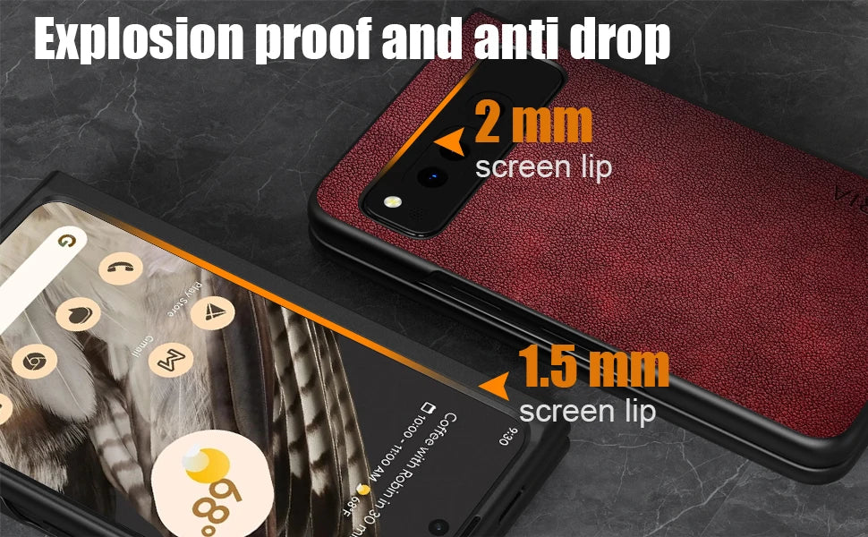 PU Leather Case for Google Pixel Fold 5G Simply Business Style Hard PC with PU 2in1 Material