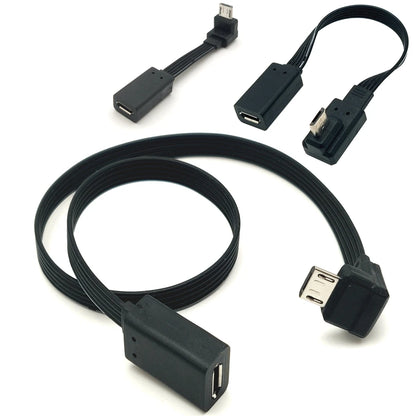 5CM 10CM 20CM MicroUSB panel mounting connector female Micro USB 5-pin.extension cable 30cm 50cm, with screw holes