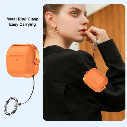 For AirPod Pro3 Case With Lock Shockproof Protective Cover with Cleaner Kit For Airpod 4 Case For AirPods Pro 3 Phone Stand Case